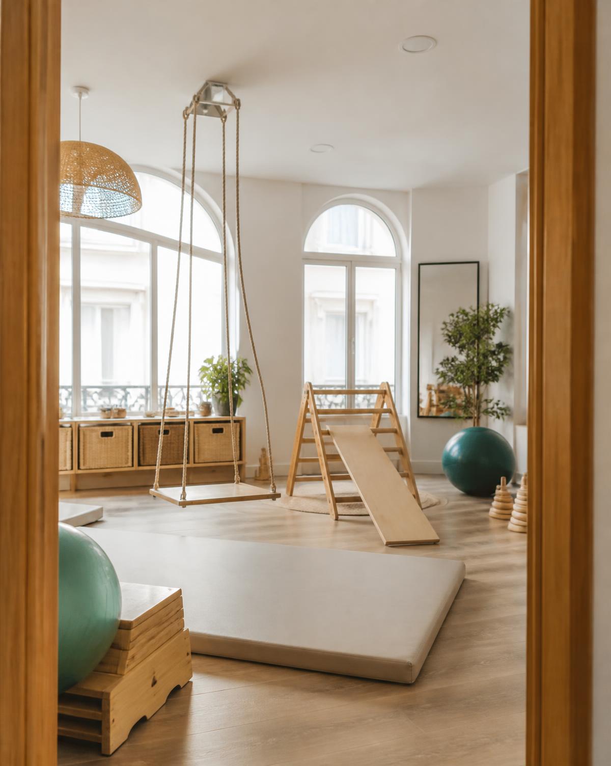 Salle de psychomotricité du cabinet de Biarritz